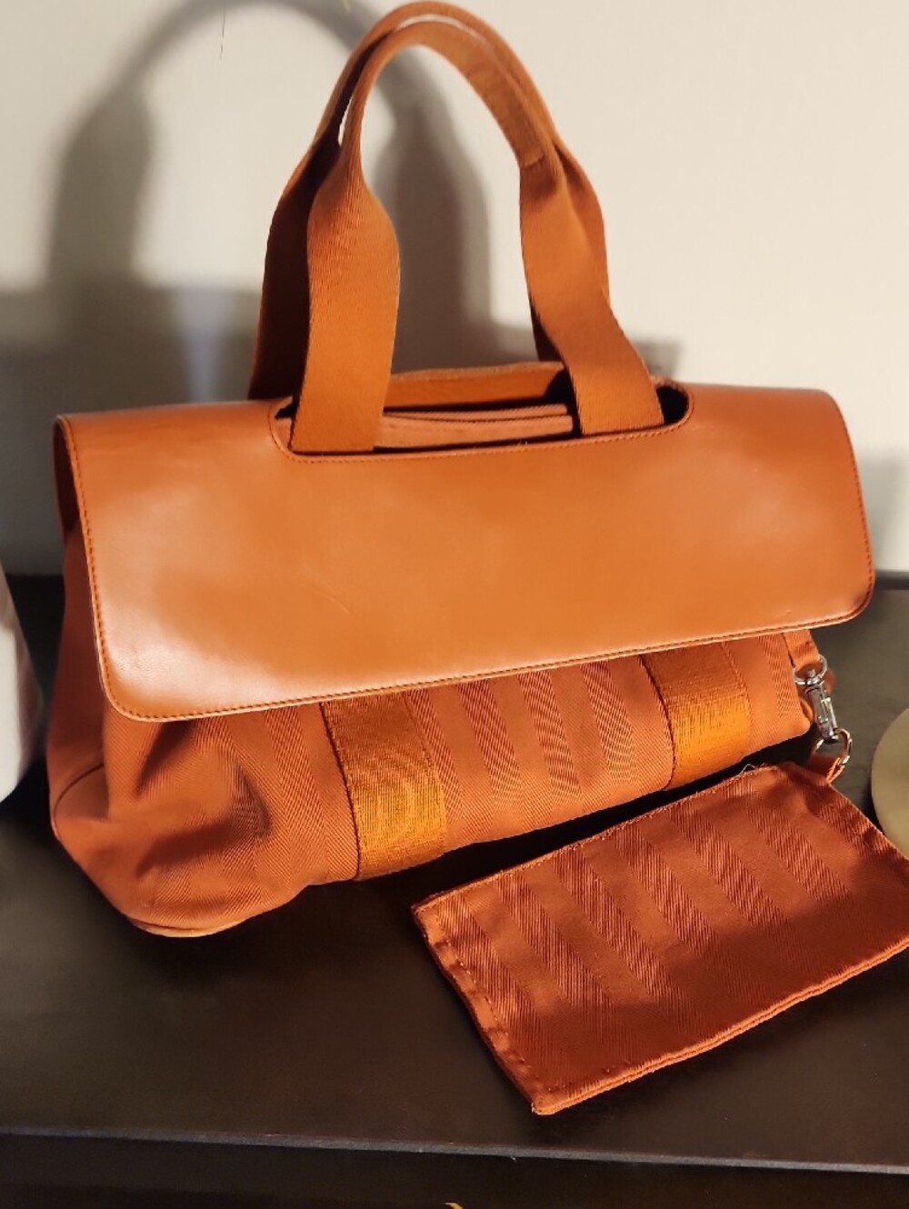 Hermes VALPARAISO Canvas & Leather Top-Handle Shoulder Bag